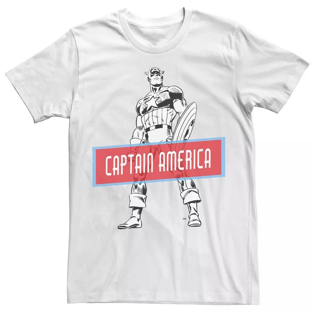 Men's Marvel Avengers Captain America Simple Portrait Tee, Size: 3XL, White Product Image