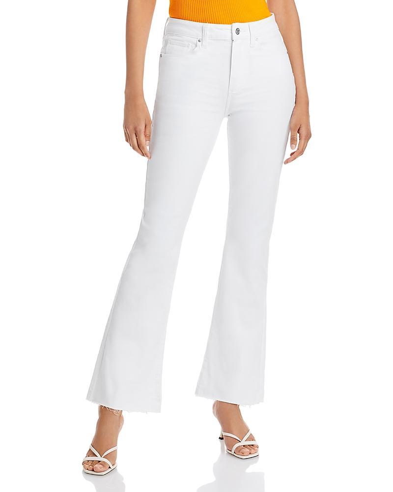 Paige Laurel Canyon High Rise Flare Jeans in Crisp White Product Image