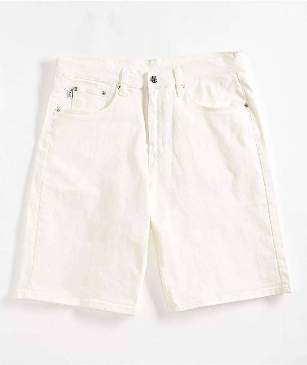 Pro Club Heavyweight Relaxed Snow White Denim Shorts Product Image