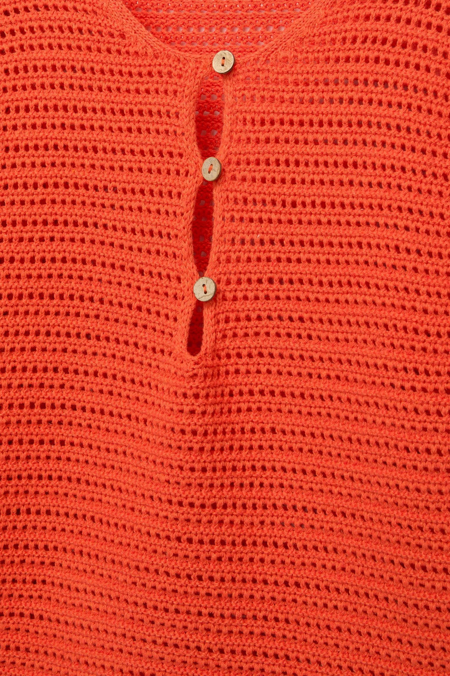 Open knit sweater with buttons Product Image