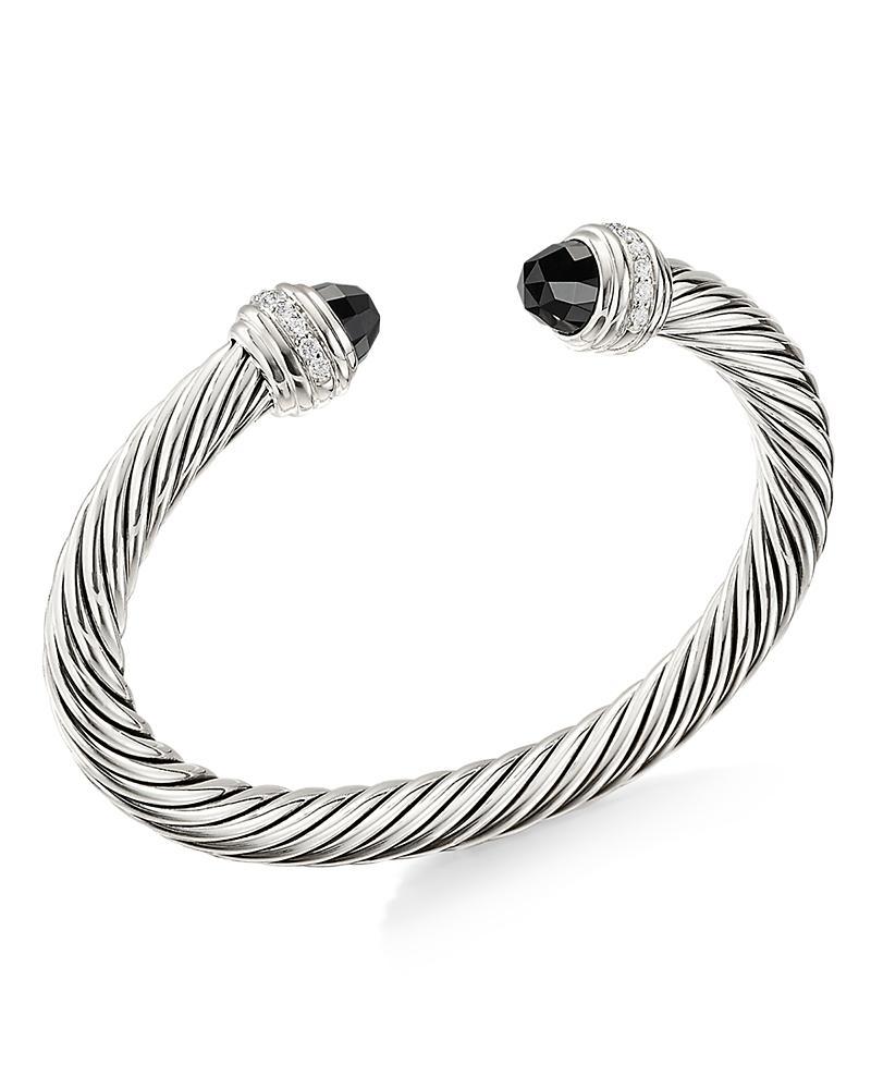 David Yurman Cable Bracelet with Black Onyx & Diamonds Product Image