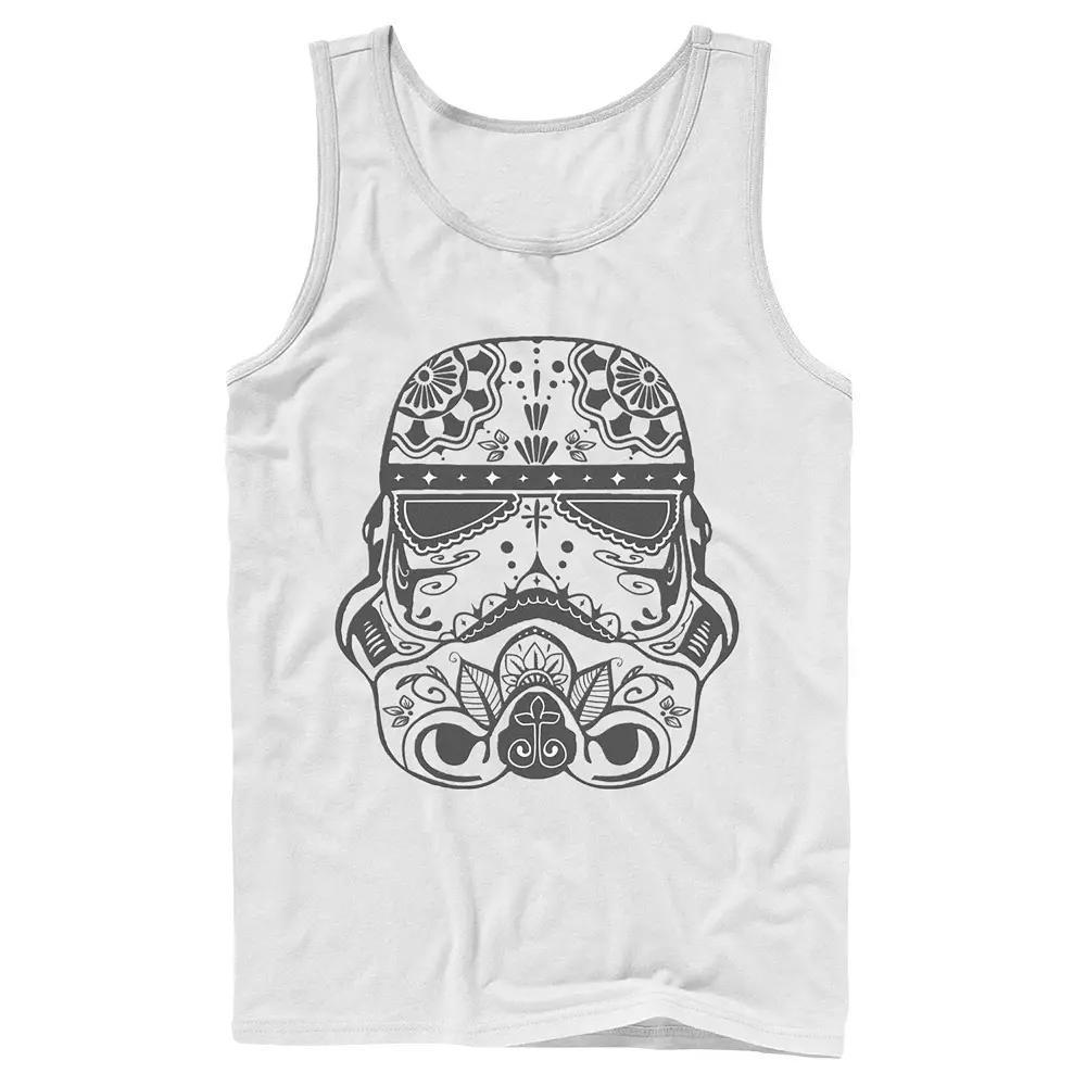 Men's Star Wars Stormtrooper Sugar Skull Tank Top, Size: Large, White Product Image