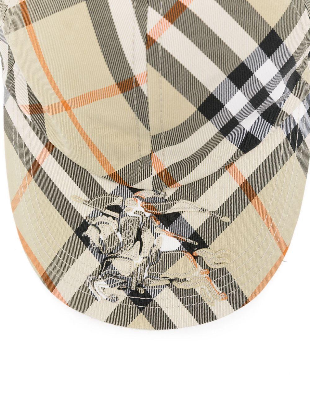 Equestrian Knight-appliqué checked cap Product Image