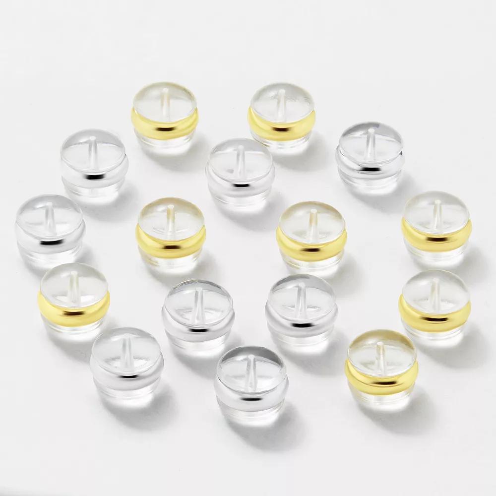 PRIMROSE Fine Silver & 14k Gold Plated 8-Pack Plastic Earring Back Set, Women's, Two Tone Product Image