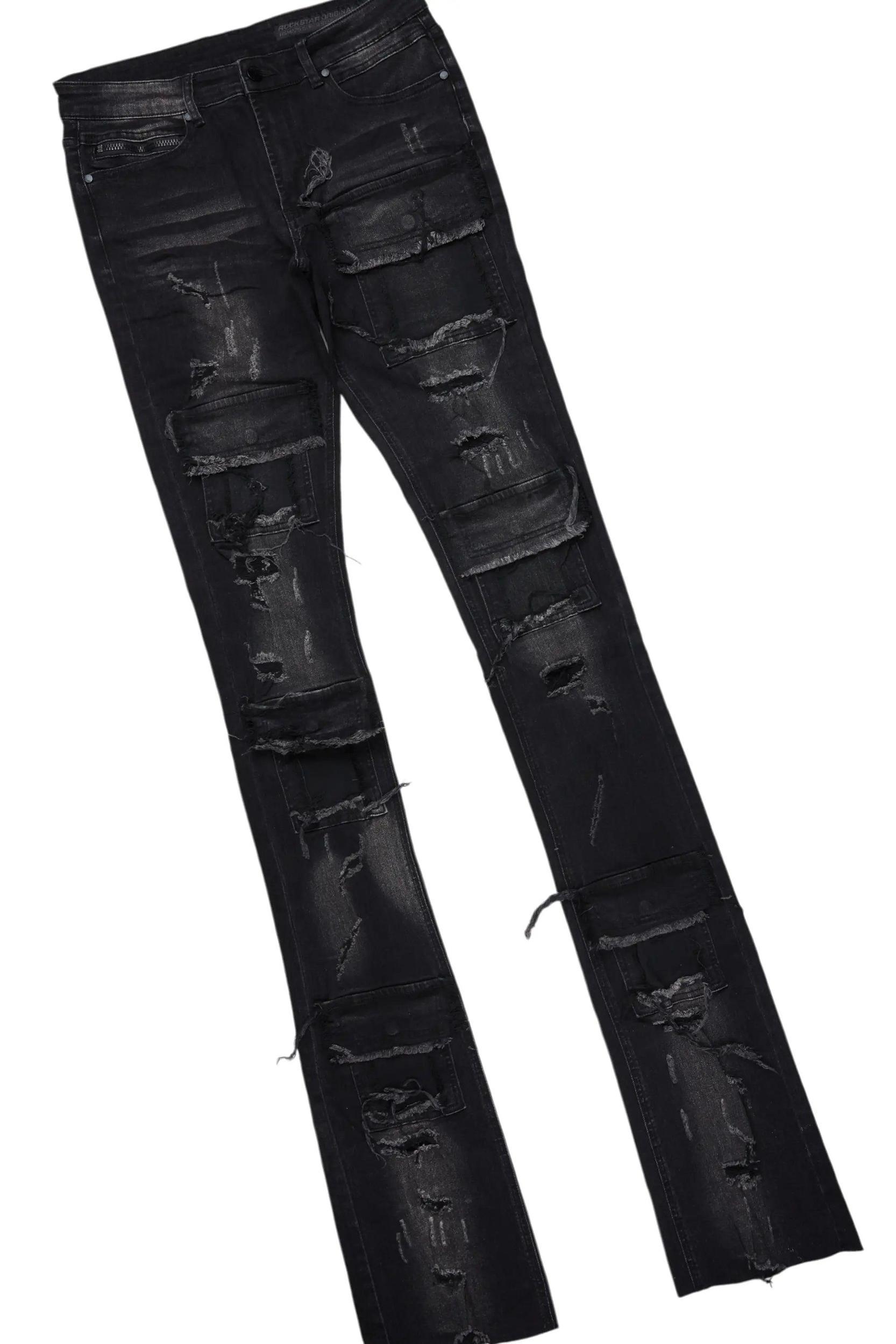 Ojas Black T-Shirt & Petrus Super Stacked Flare Jean Bundle Male Product Image