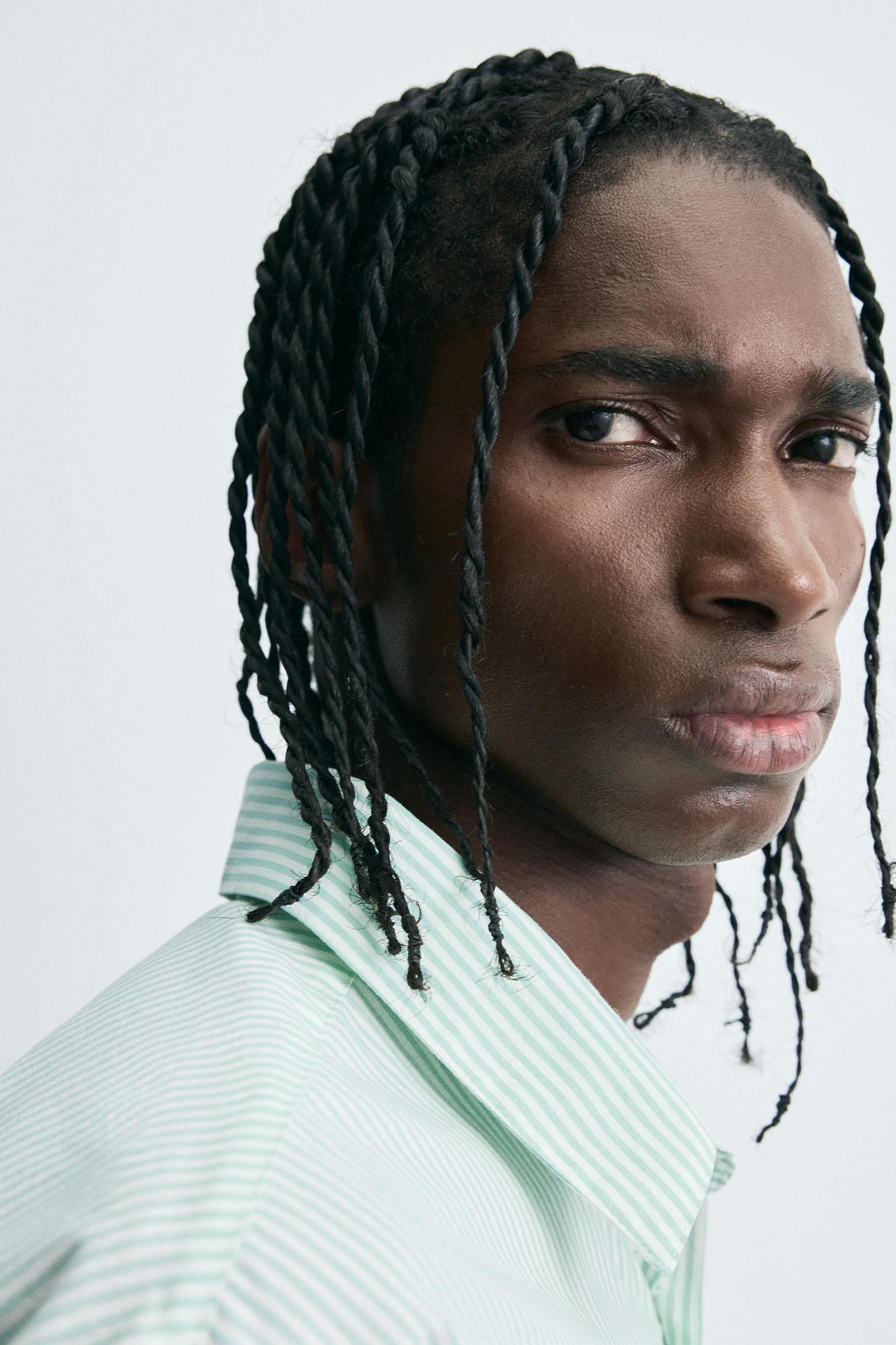COMBINATION TEXT STRIPED SHIRT Product Image