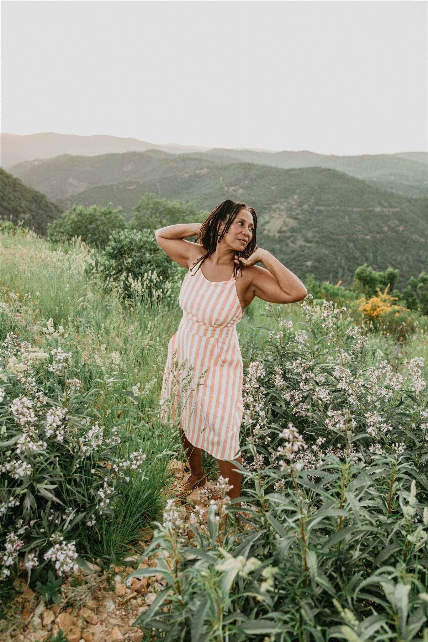 Juniper Dress in Pink Stripe Product Image
