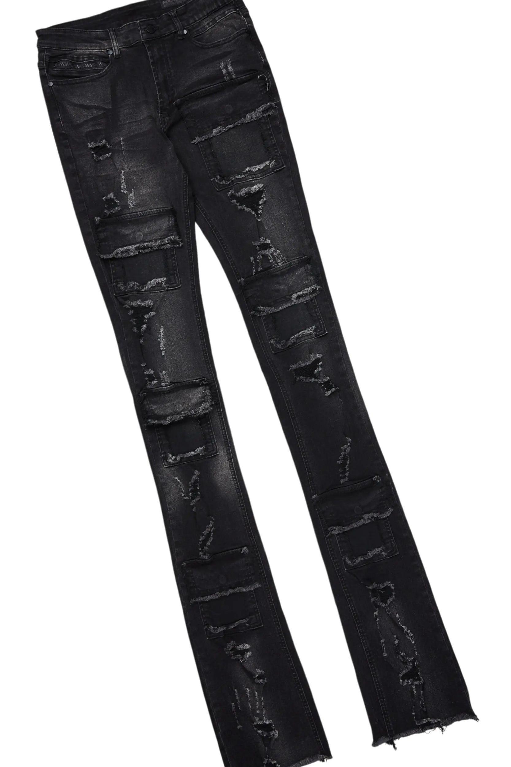 Amina Black Hoodie & Pooja Super Stacked Flare Jean Bundle Male Product Image