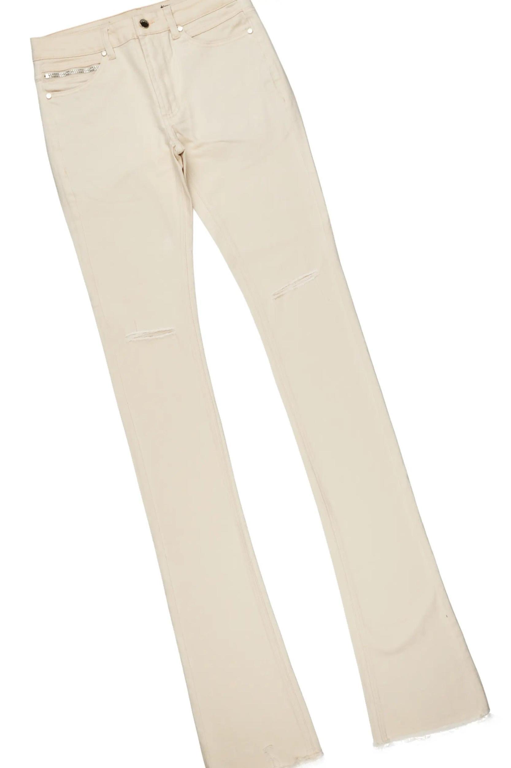 Fraust Royal T-Shirt & Josiah Beige Super Stacked Flare Jean Bundle Male Product Image