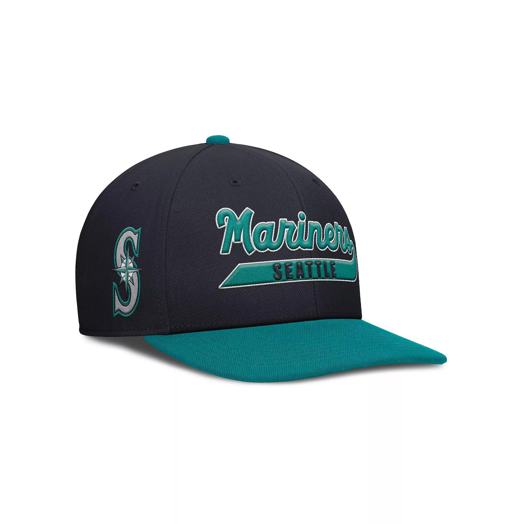 Men's Nike Navy/Aqua Seattle Mariners Pro Performance Snapback Hat, Size: Medium/Large, Blue Product Image