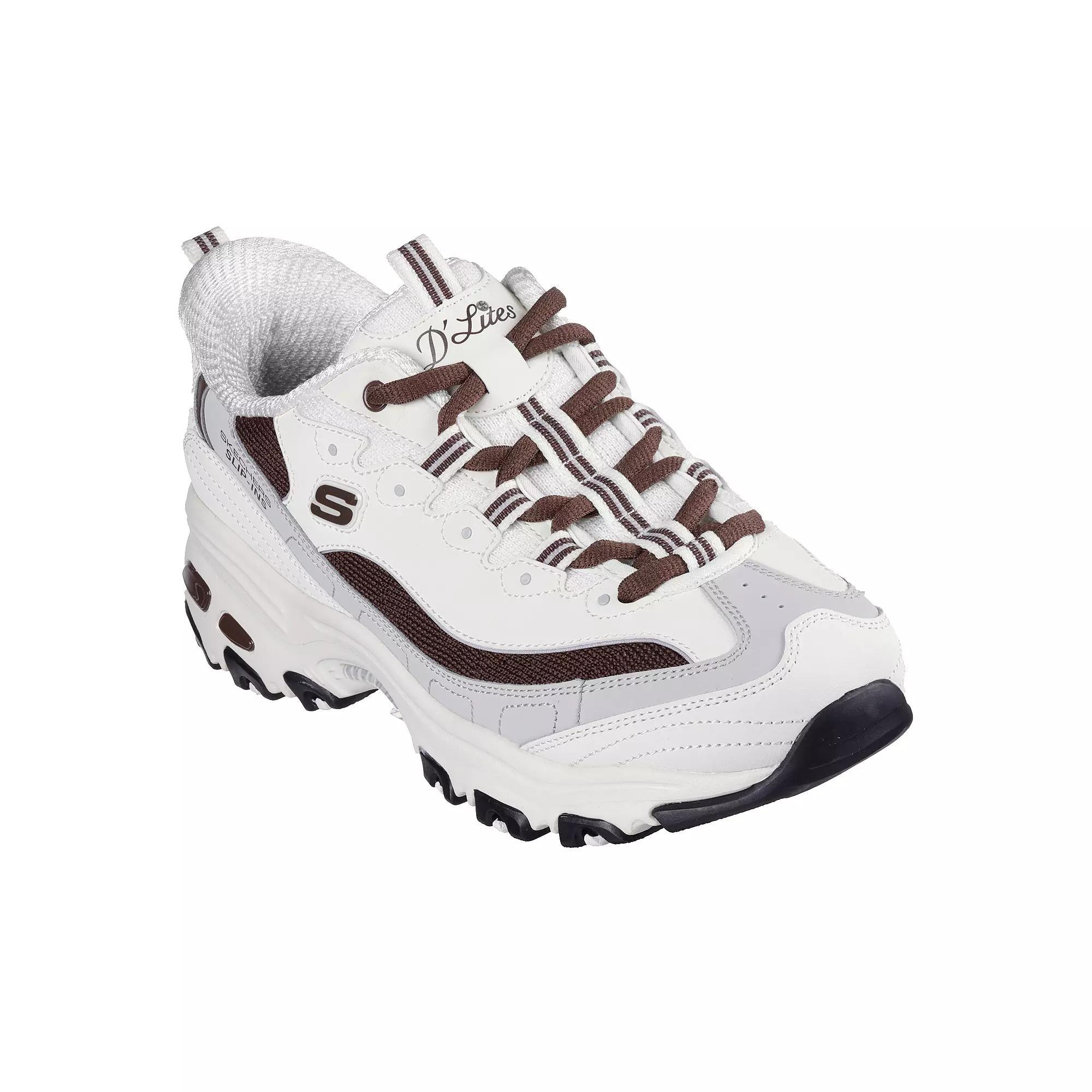 Skechers Hands Free Slip-ins® D'Lites Women's Sneakers, Size: 8.5, Off White Brown Product Image