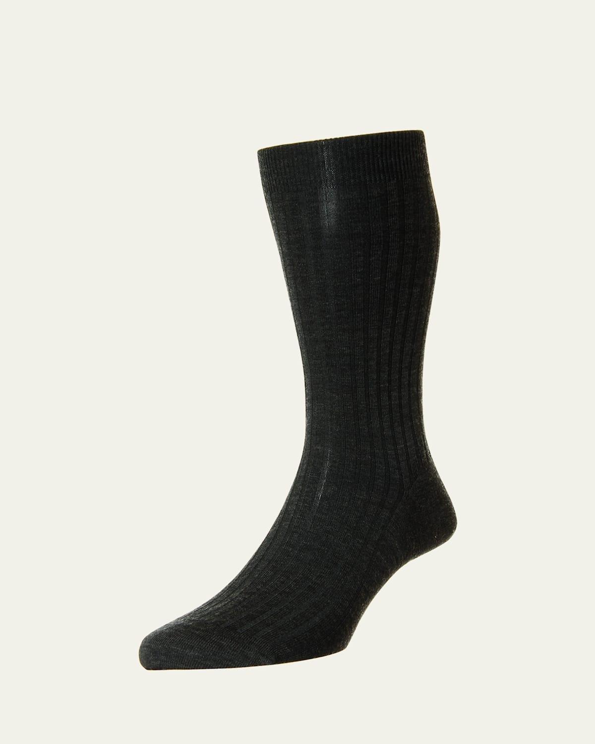 Men's Laburnum Ribbed Wool Mid-Calf Socks Product Image