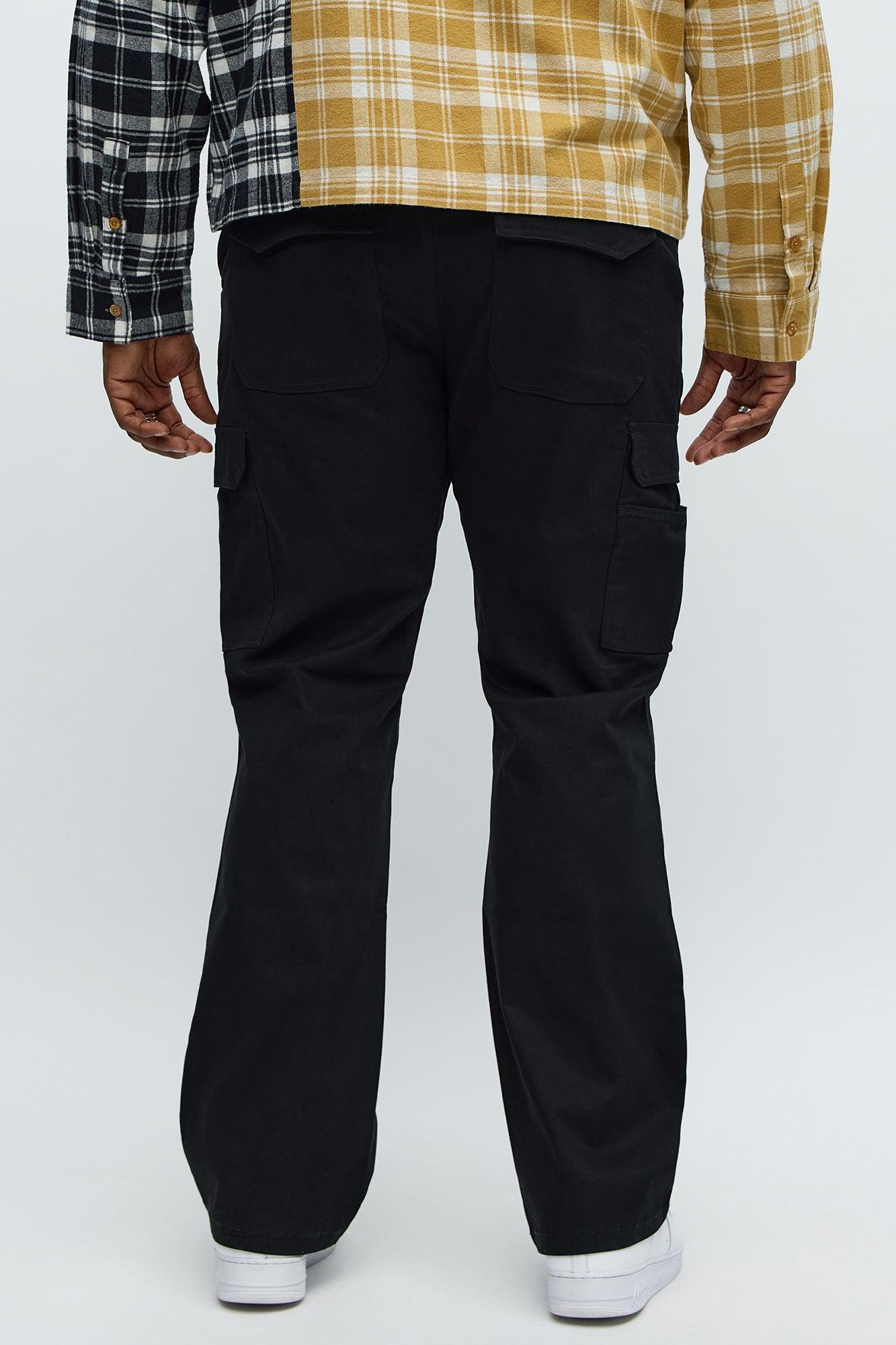 Stacked Slim Flare Kryptonite Cargo Pants - Black Product Image