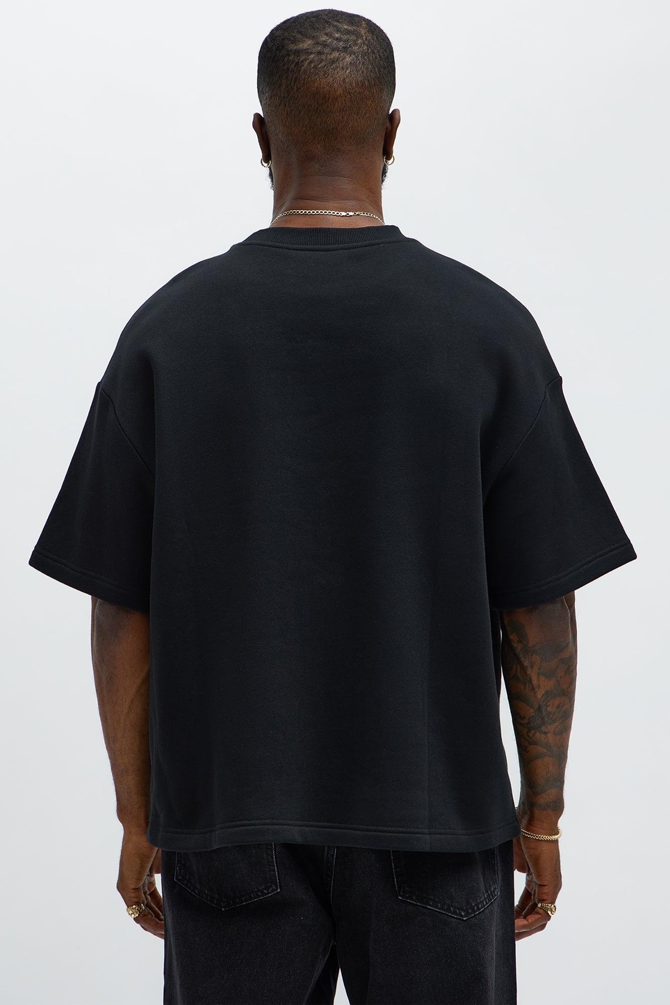 Tyson Oversized Crusader Printed Short Sleeve Tee - Black Product Image