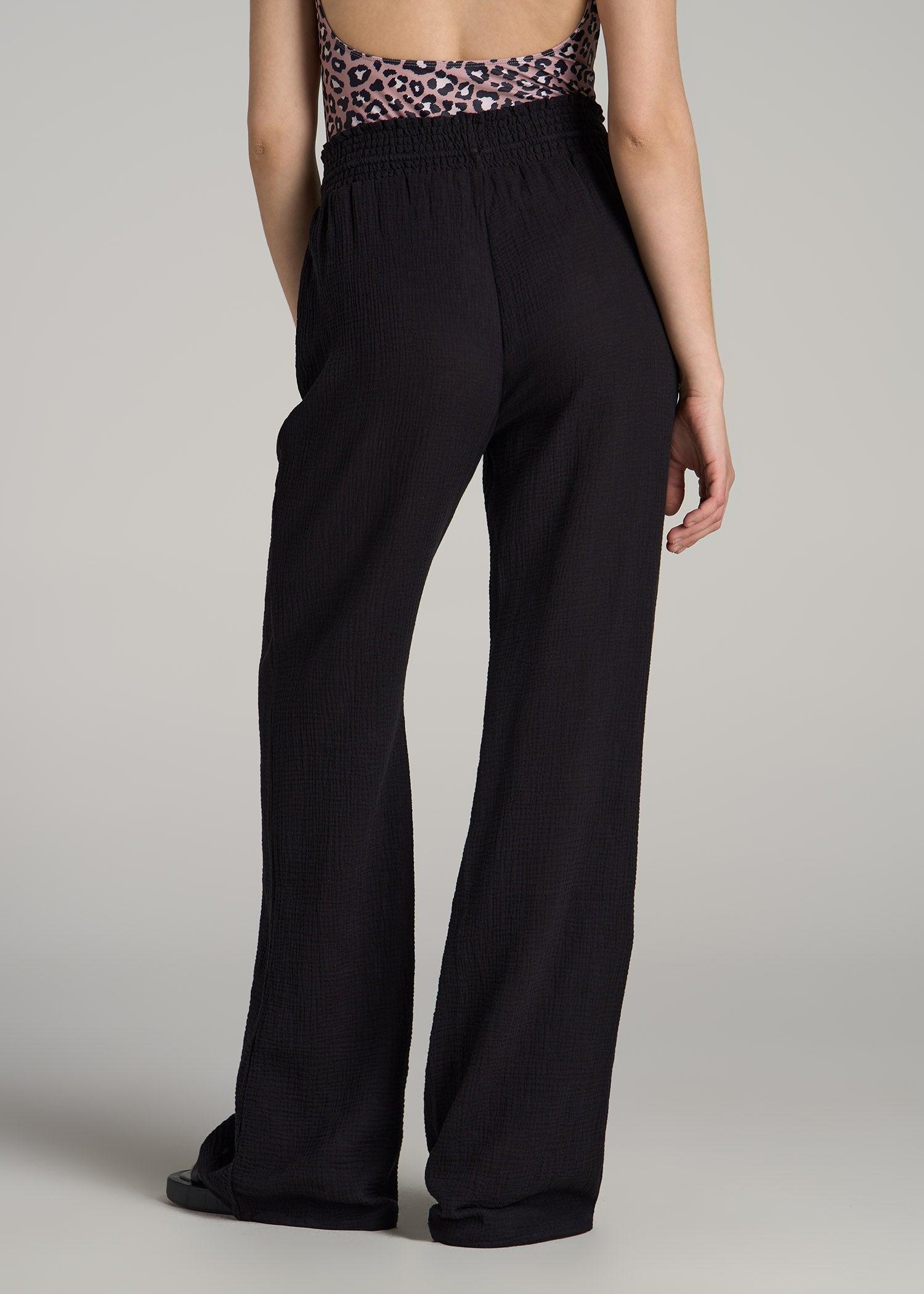 Gauze Cover Up Pants for Tall Women in Bright White Female Product Image