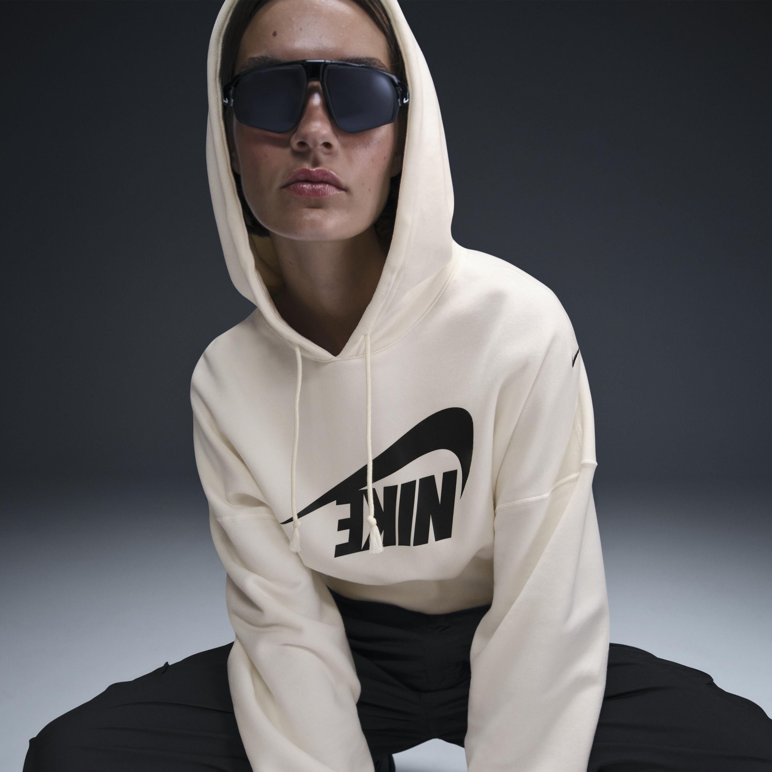 Women's Nike Sportswear Oversized Cropped French Terry Pullover Hoodie Product Image