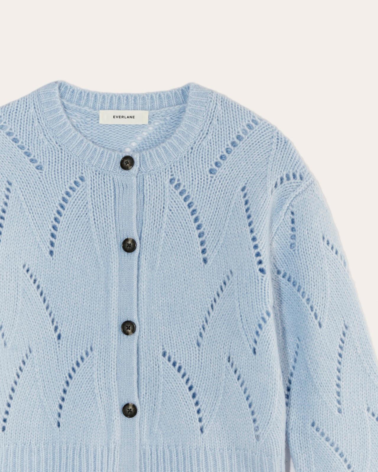 The Pointelle Cardigan in Cloud Product Image