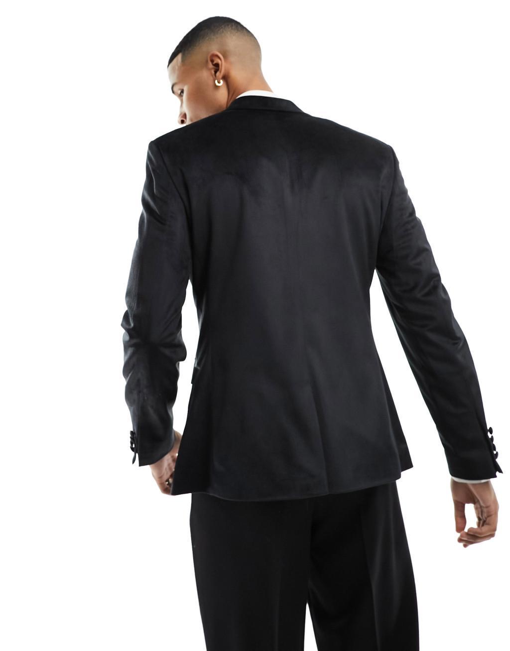 ASOS DESIGN skinny velvet blazer Product Image