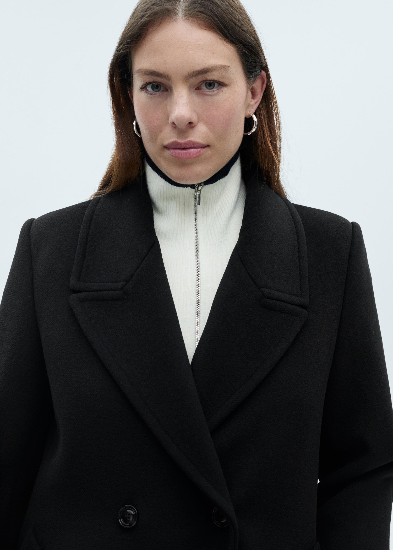 Lapels wool coat - Women | MANGO USA Product Image