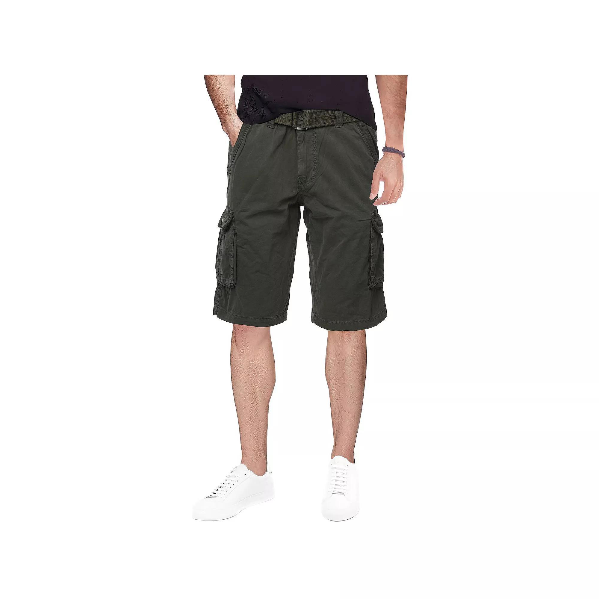 Men's RAW X by Xray Regular-Fit Belted Button Cargo Shorts, Size: 36, Grey Product Image