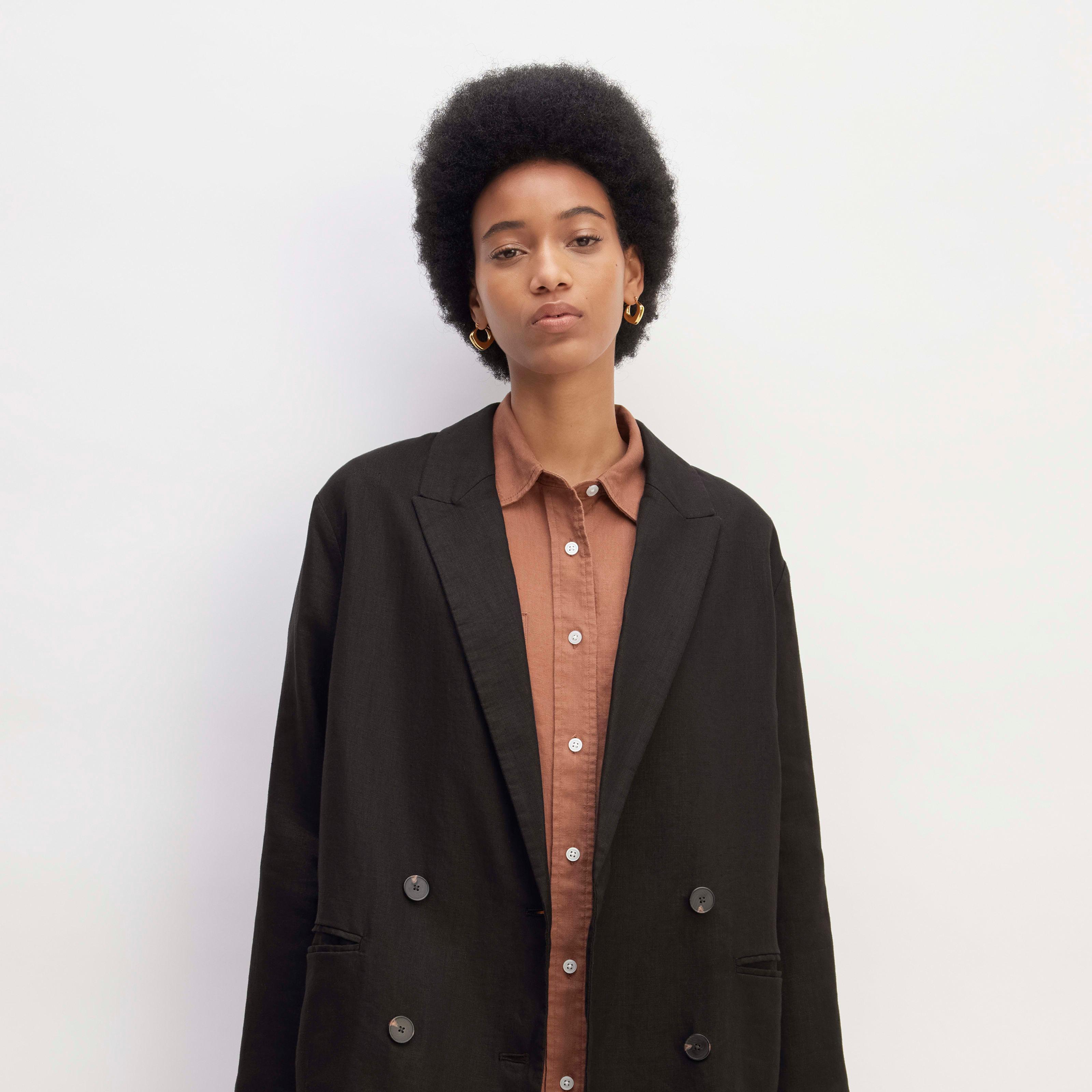 The Linen Double Breasted Blazer Product Image