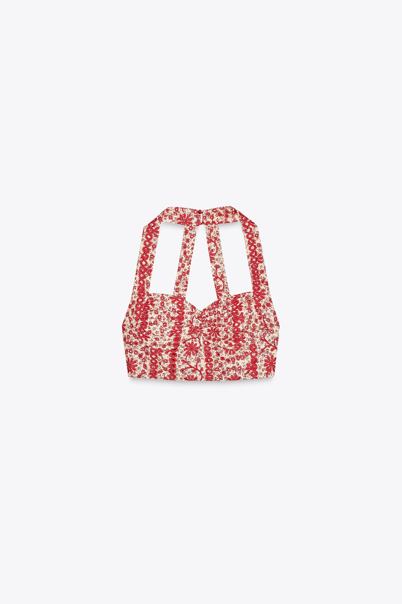 EMBROIDERED EYELET CROP TOP Product Image