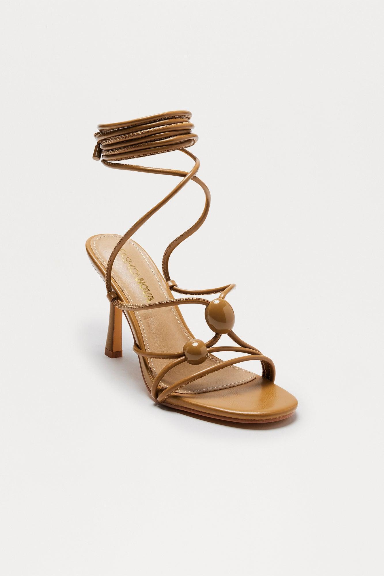 Seer Stone Wrap Up Heels - Khaki Product Image