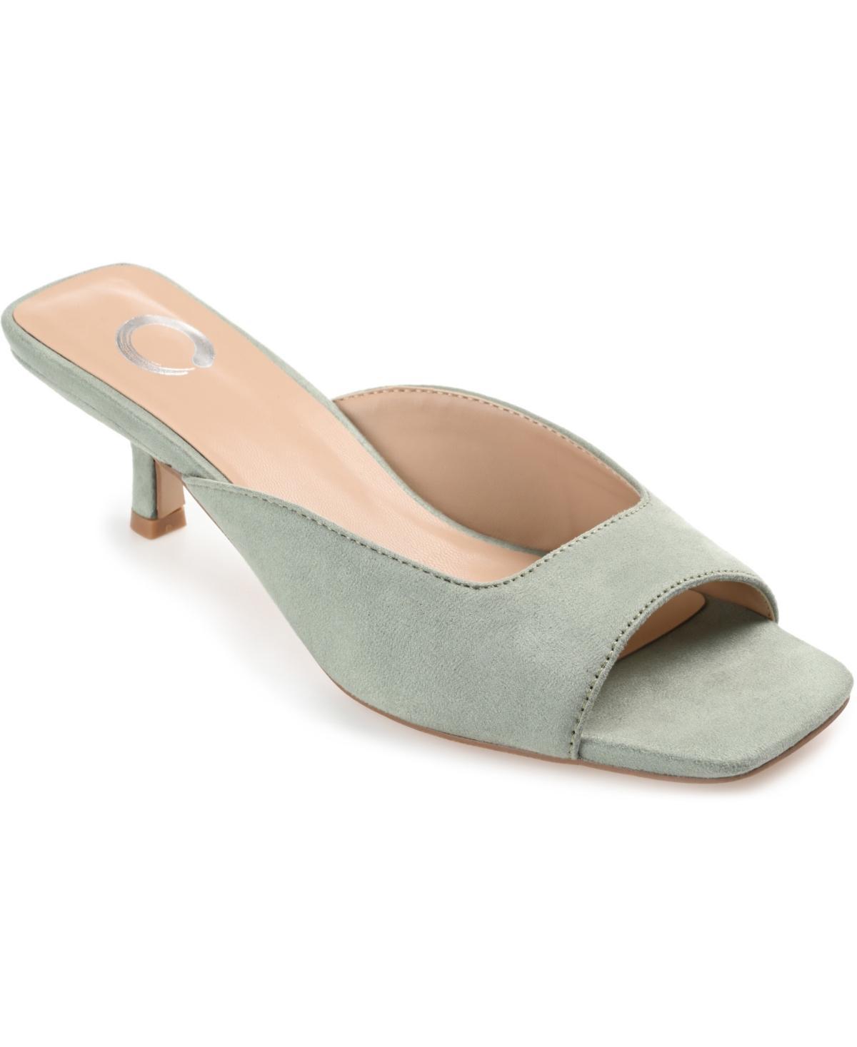 Journee Larna Womens Kitten Sandals Green Product Image