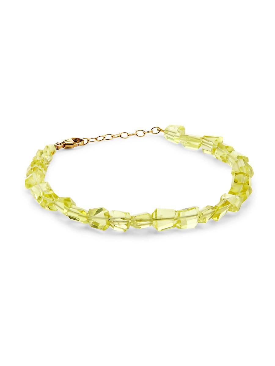 Womens Purple Rain 14K Yellow Gold & Lemon Quartz Beaded Bracelet Product Image