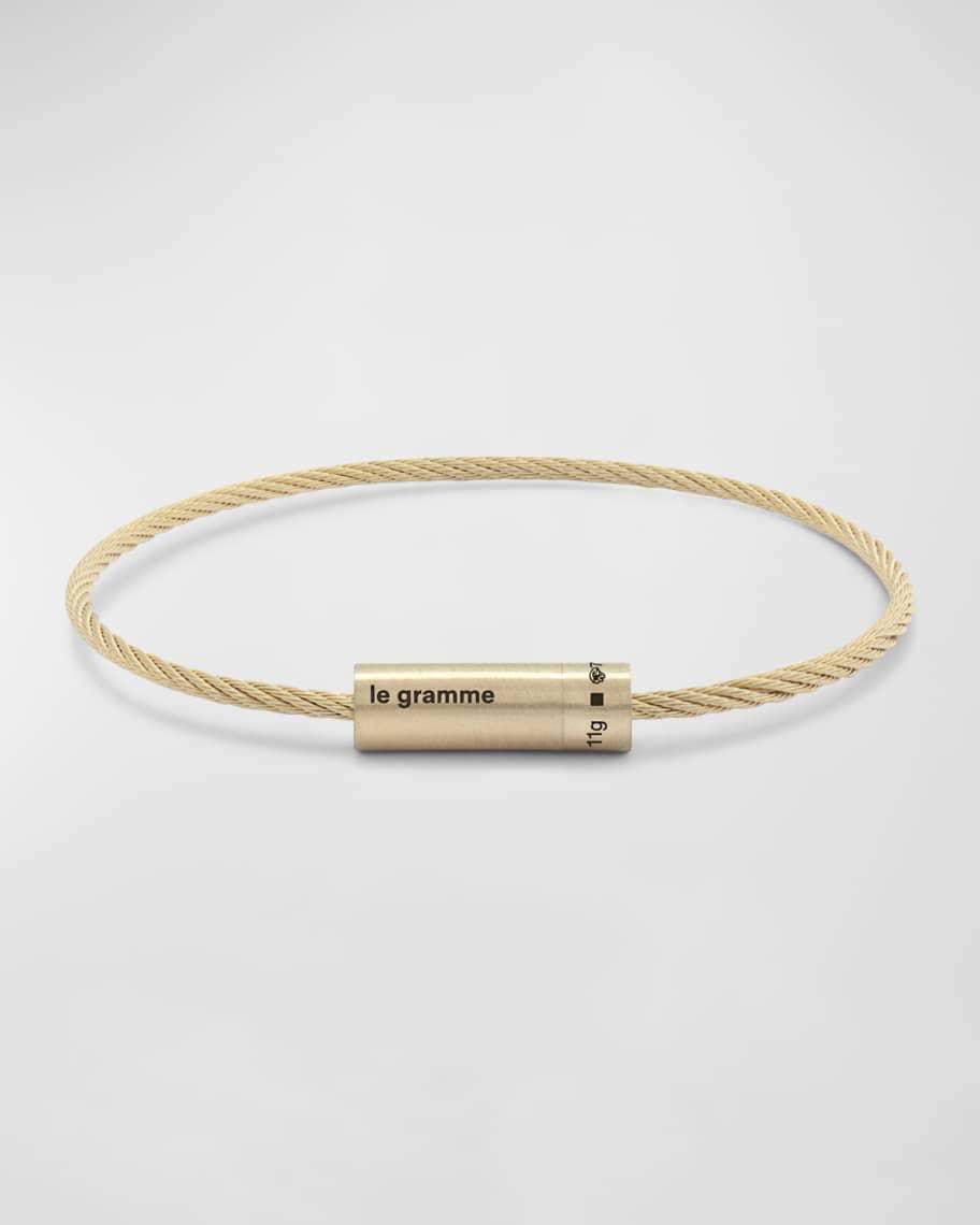 Mens Brushed 18K Yellow Gold Cable Bracelet Product Image