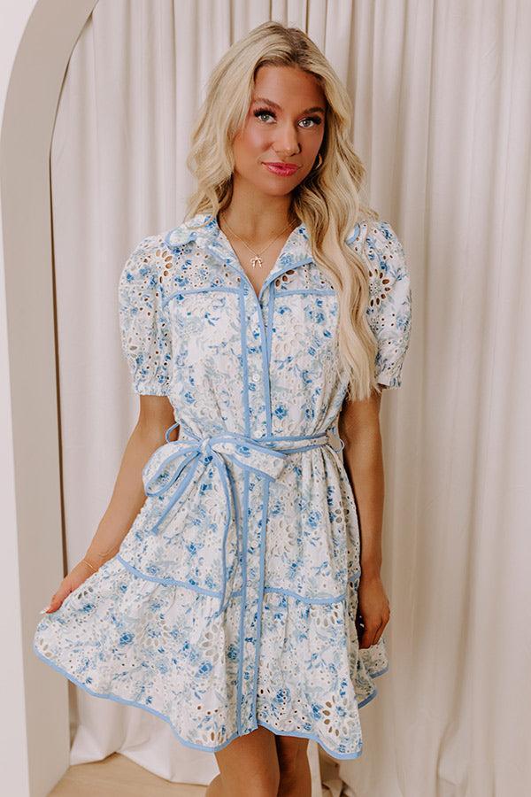Sweet Embrace Floral Eyelet Mini Dress Product Image