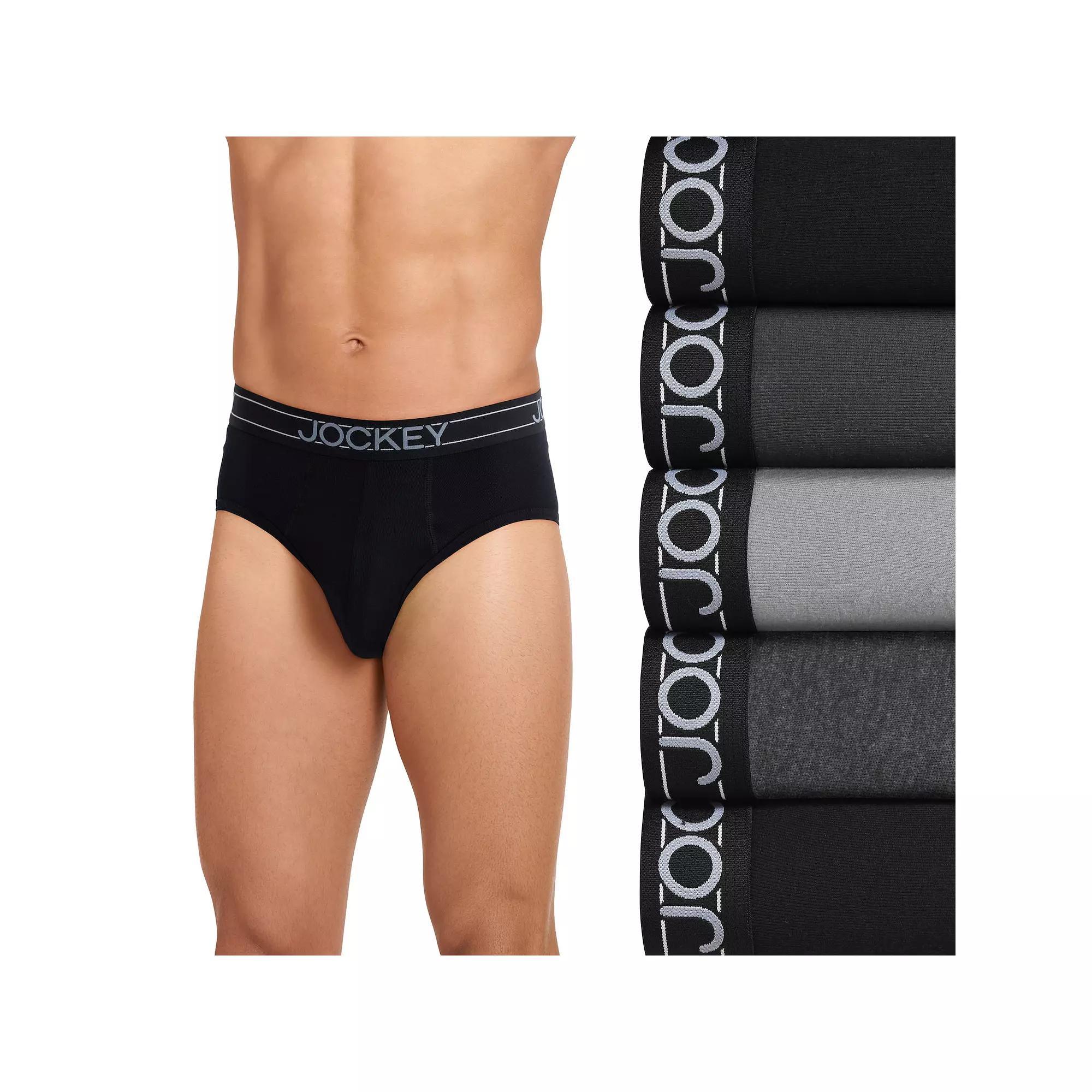 Men's Jockey® 5-Pack Cotton Blend Brief, Size: Large, Blue Red Product Image