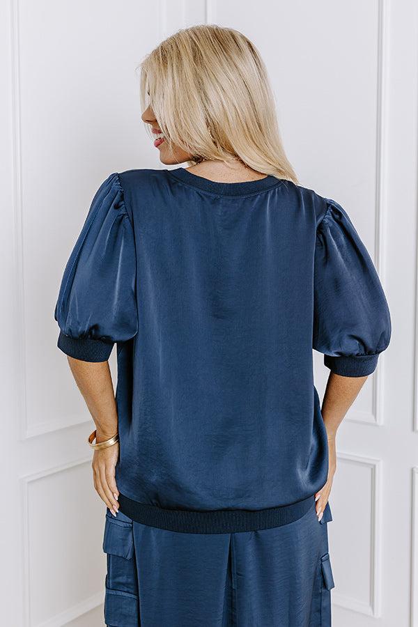 Central Park Stroll Shift Top in Navy Curves Product Image