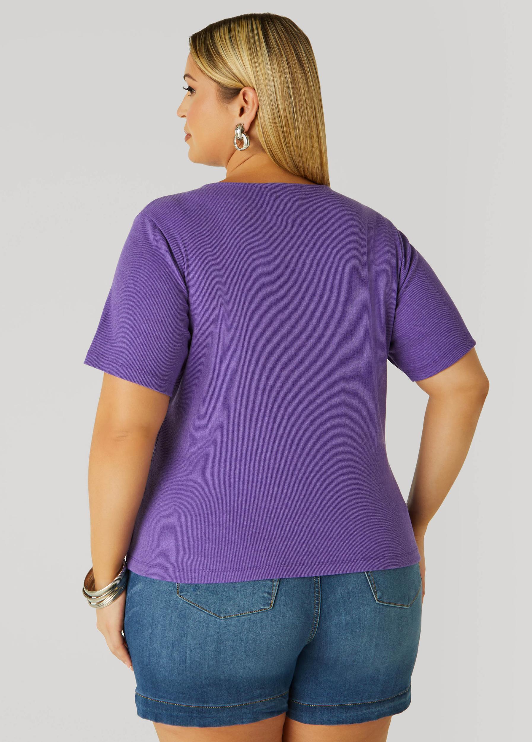 Crystal Keyhole Ribbed Top Product Image