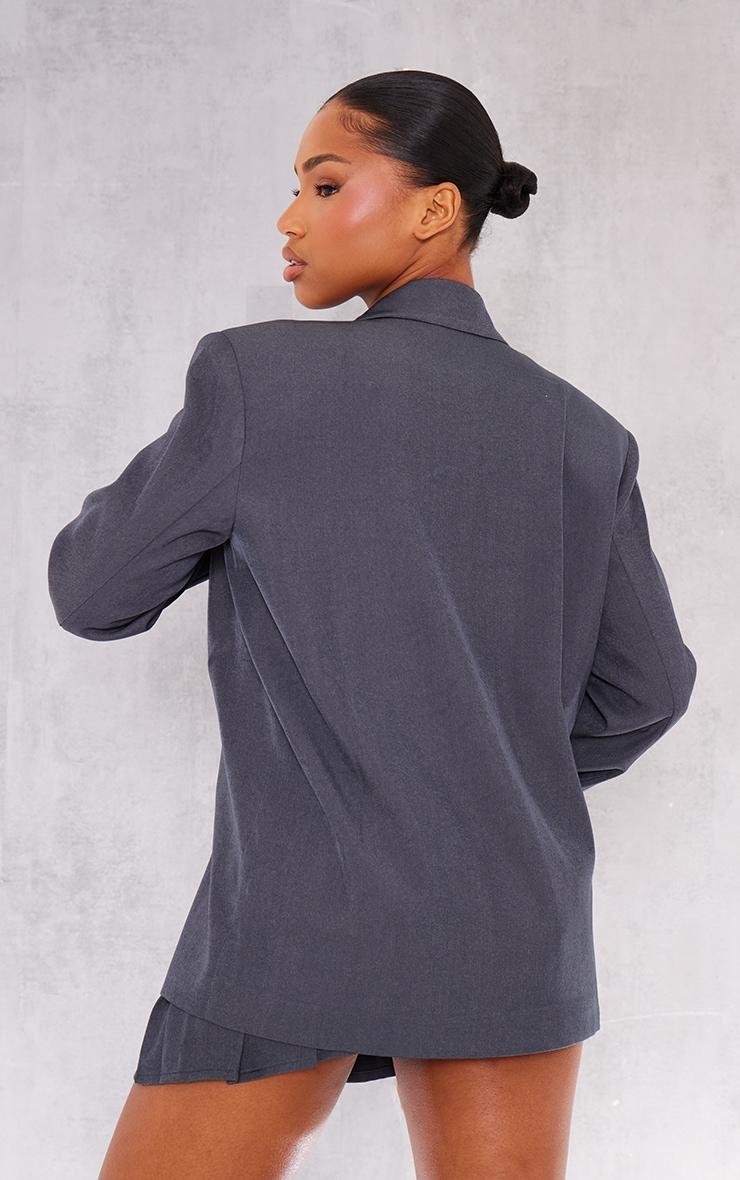 Charcoal Tailored Woven Oversized Blazer Product Image