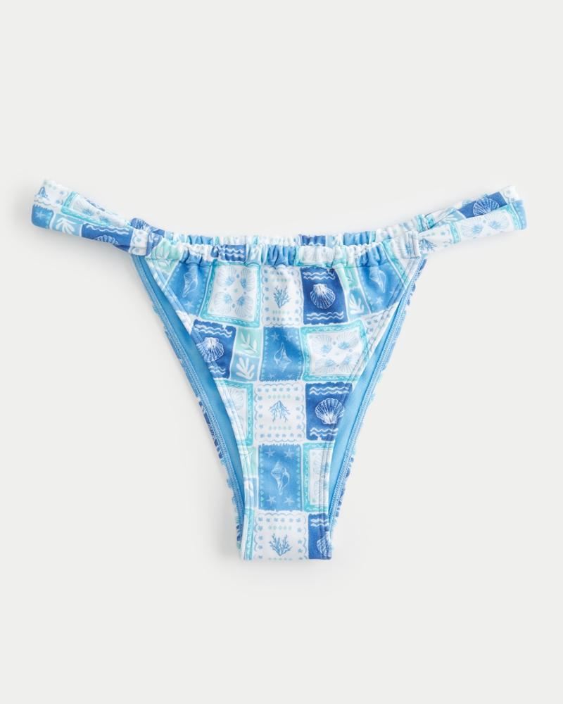 Jacquard Skinny Strap Cheekiest Bikini Bottom Product Image