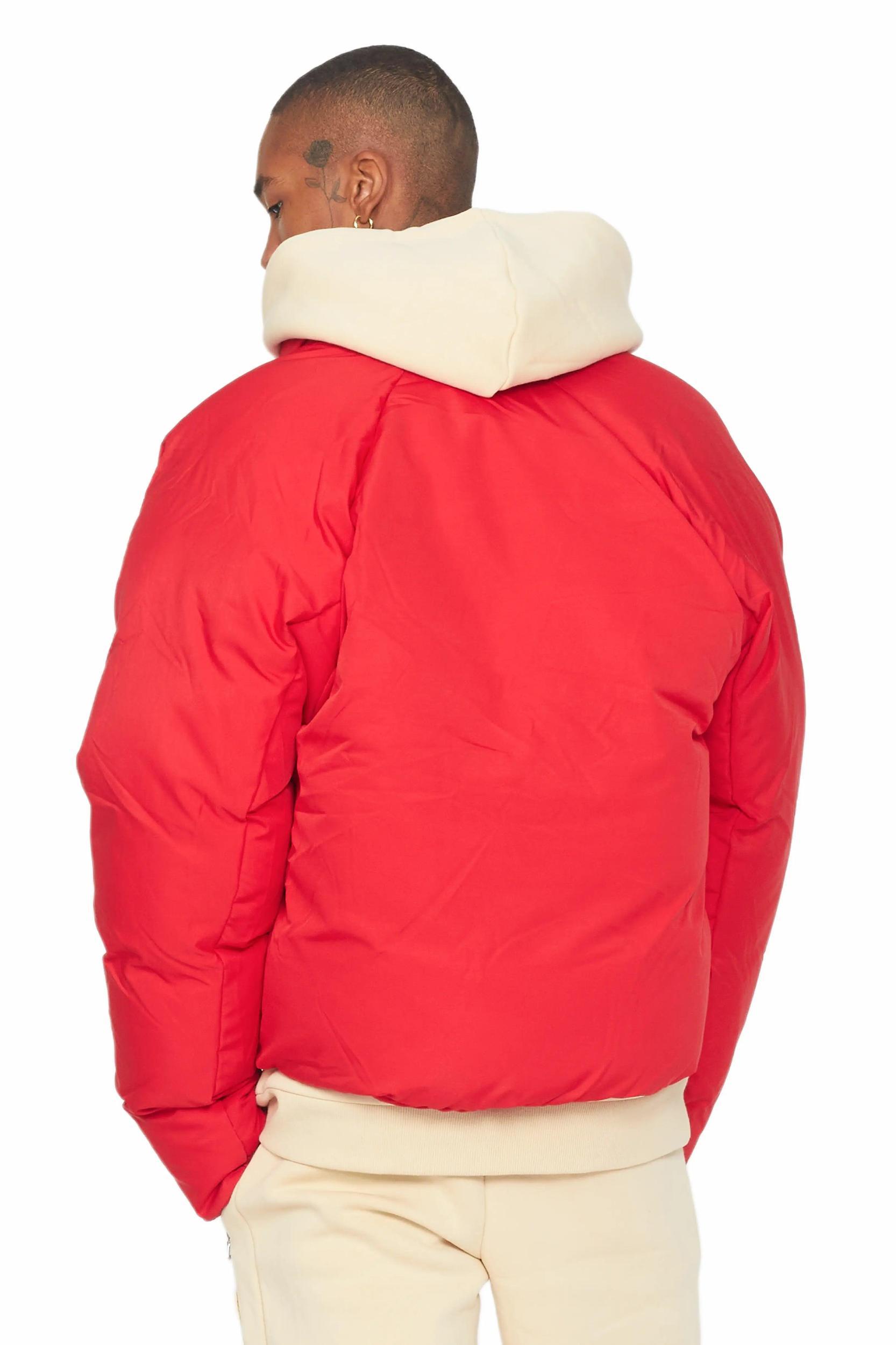 Damien Red Puffer Jacket Male Product Image