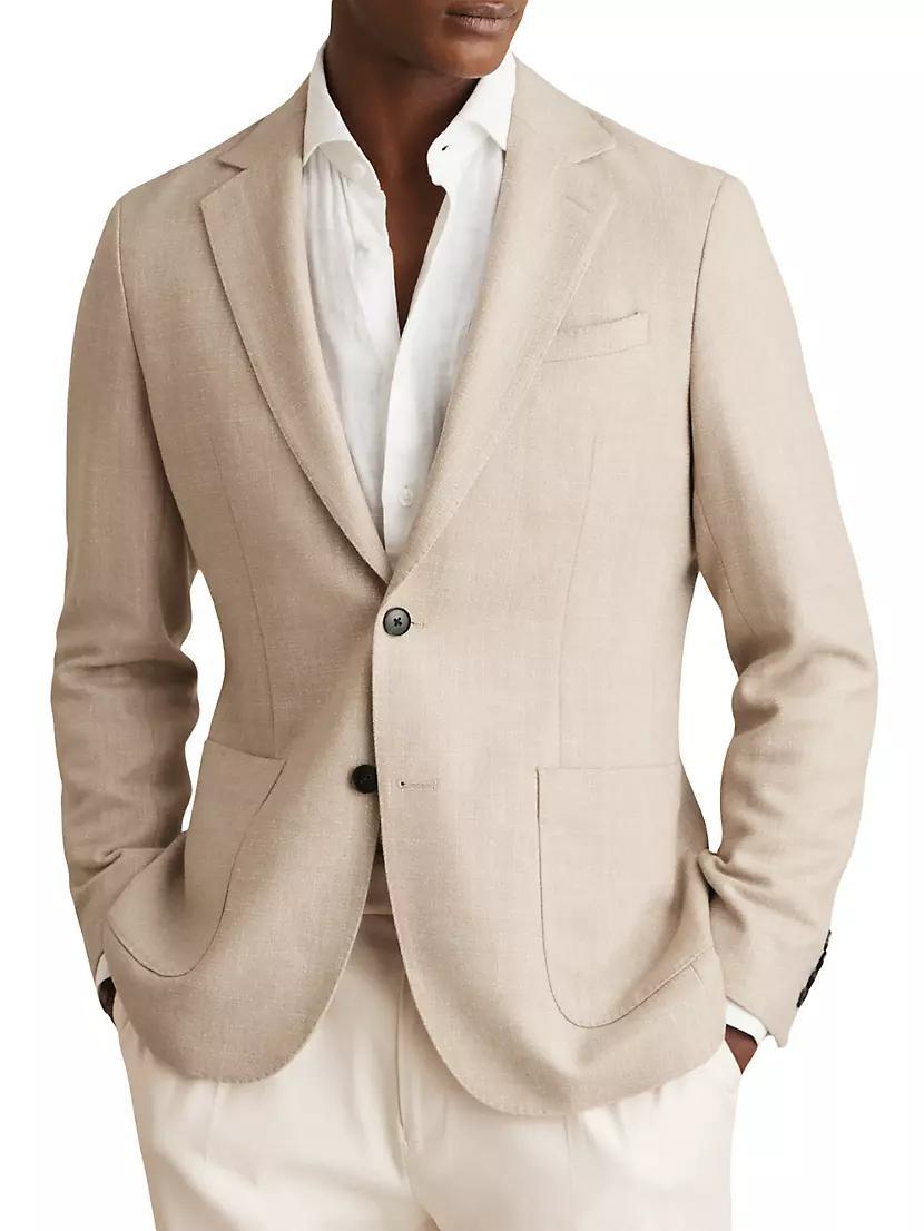 Stack Single-Breasted Textured Blazer Product Image