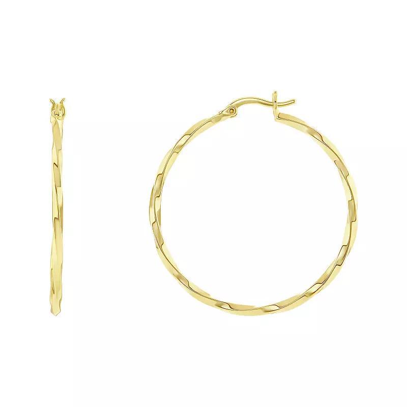 PRIMROSE Polished Twisted Hoop Earrings, Womens Gold Tone Product Image