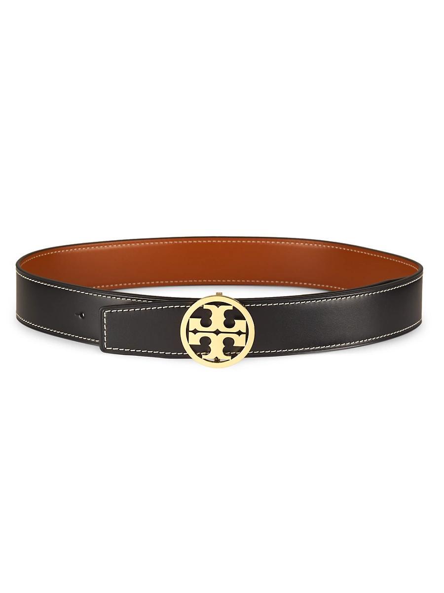 Tory Burch Womens Miller Logo Reversible Leather Belt Product Image