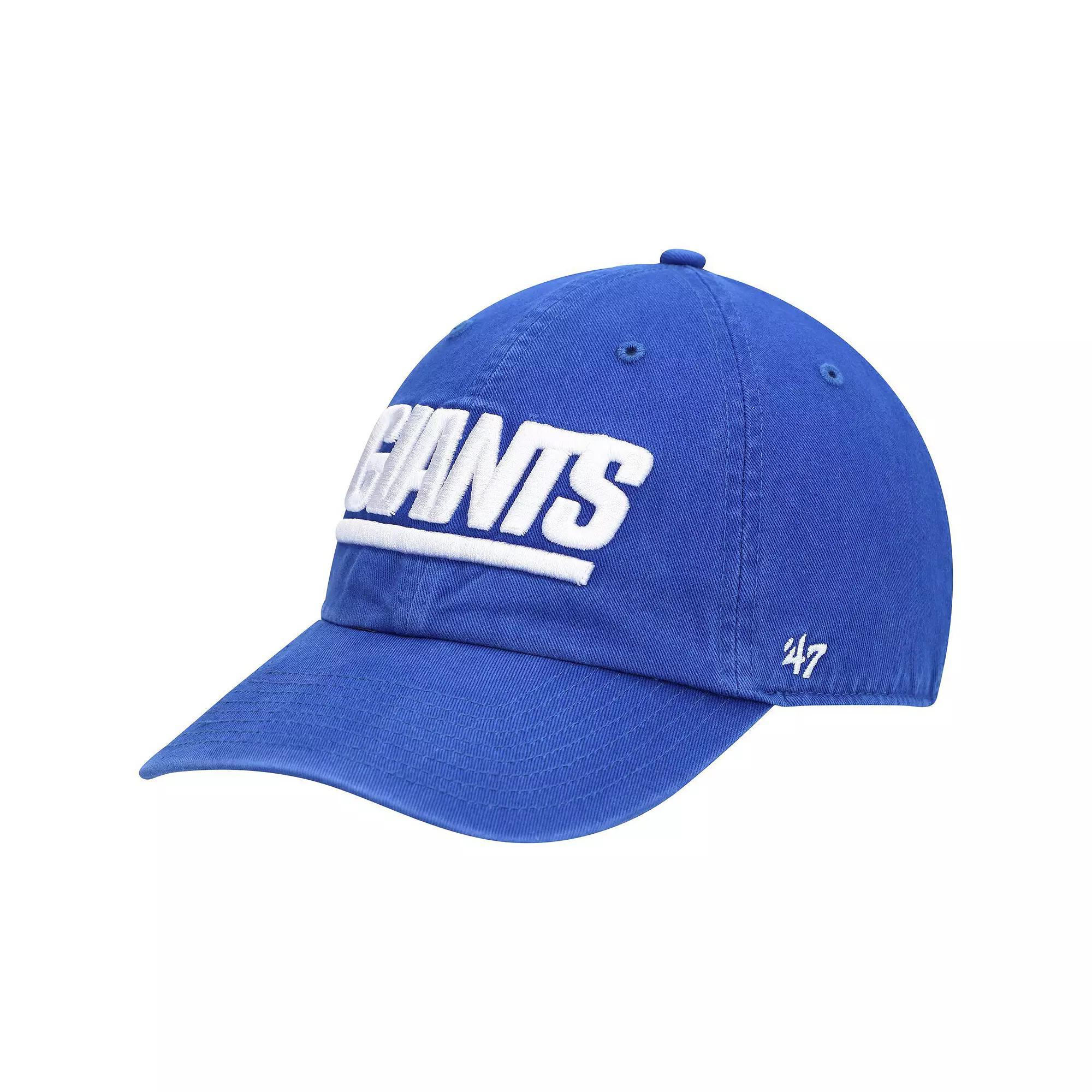 Mens 47 Royal New York Giants Clean Up Script Adjustable Hat Product Image
