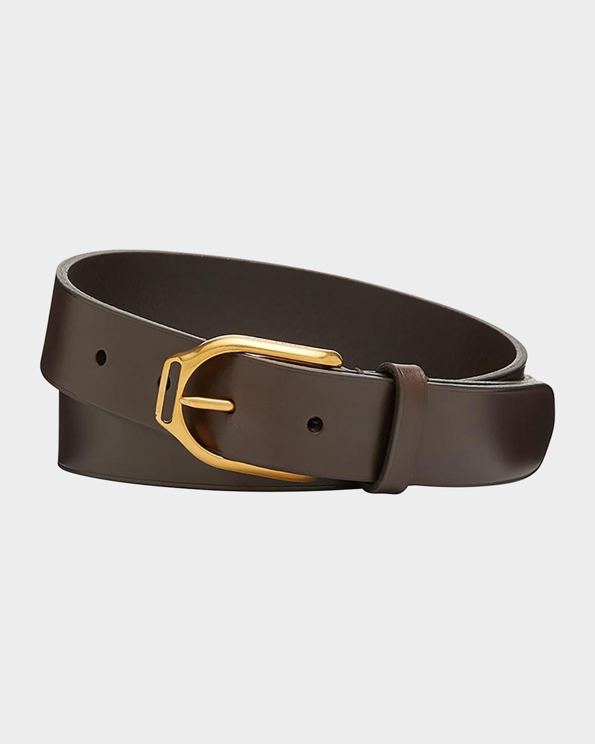 Mens Welington Stirrup-Buckle Leather Belt Product Image