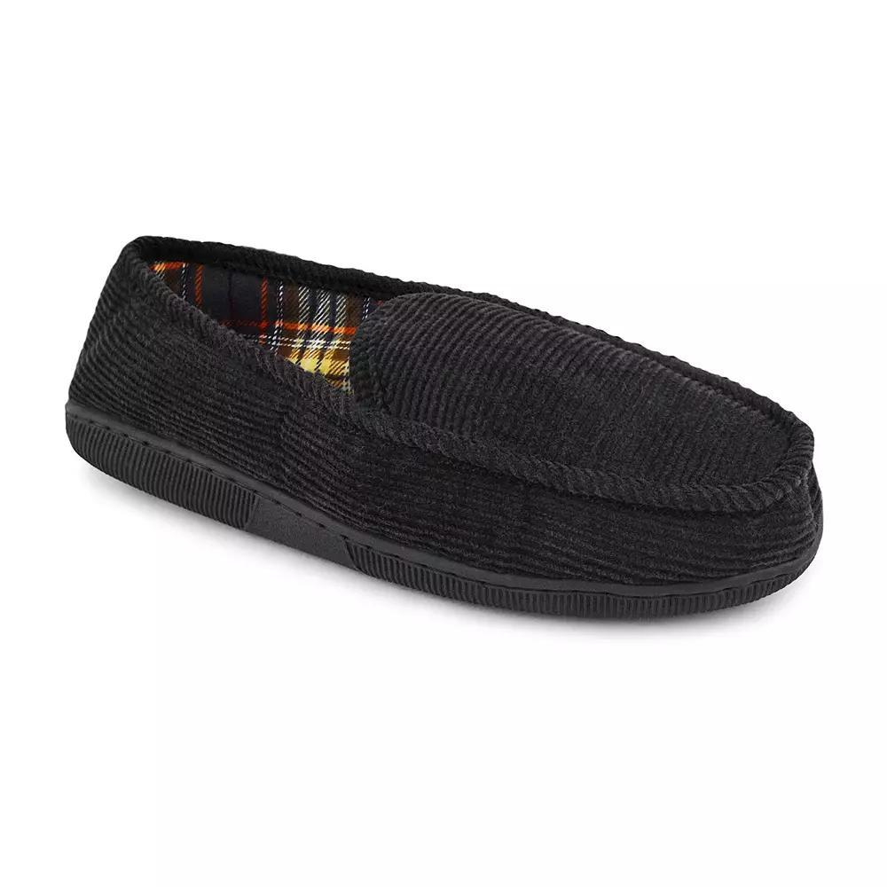 MUK LUKS Corduroy Men's Moccasin Slippers, Size: Small, Black Product Image