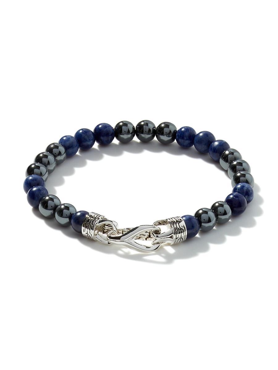 John Hardy Sterling Silver Classic Chain Sodalite & Hematite Beaded Bracelet Product Image