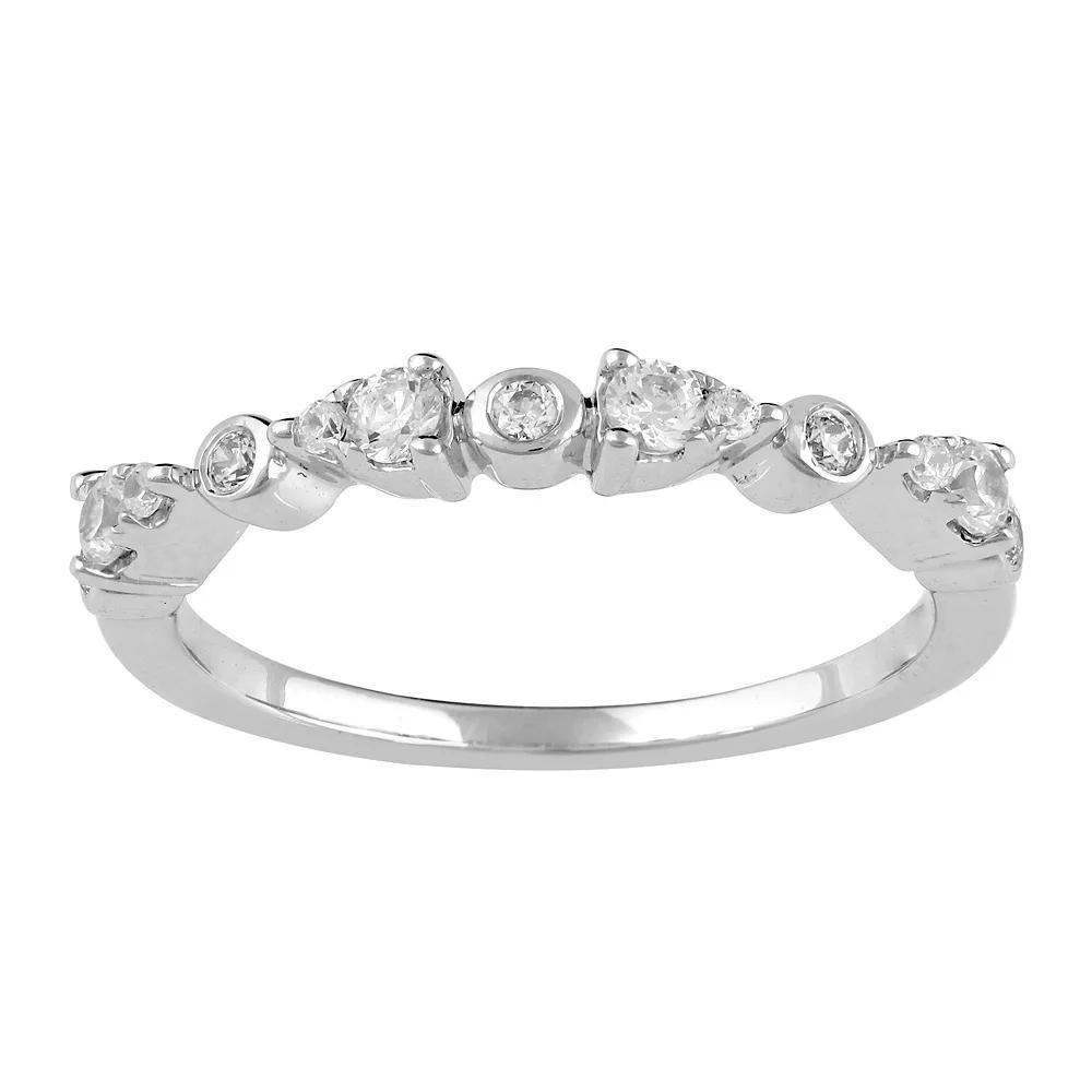 Sterling Silver 1/3 Carat T.W. Diamond Anniversary Ring, Women's, Size: 8 Product Image