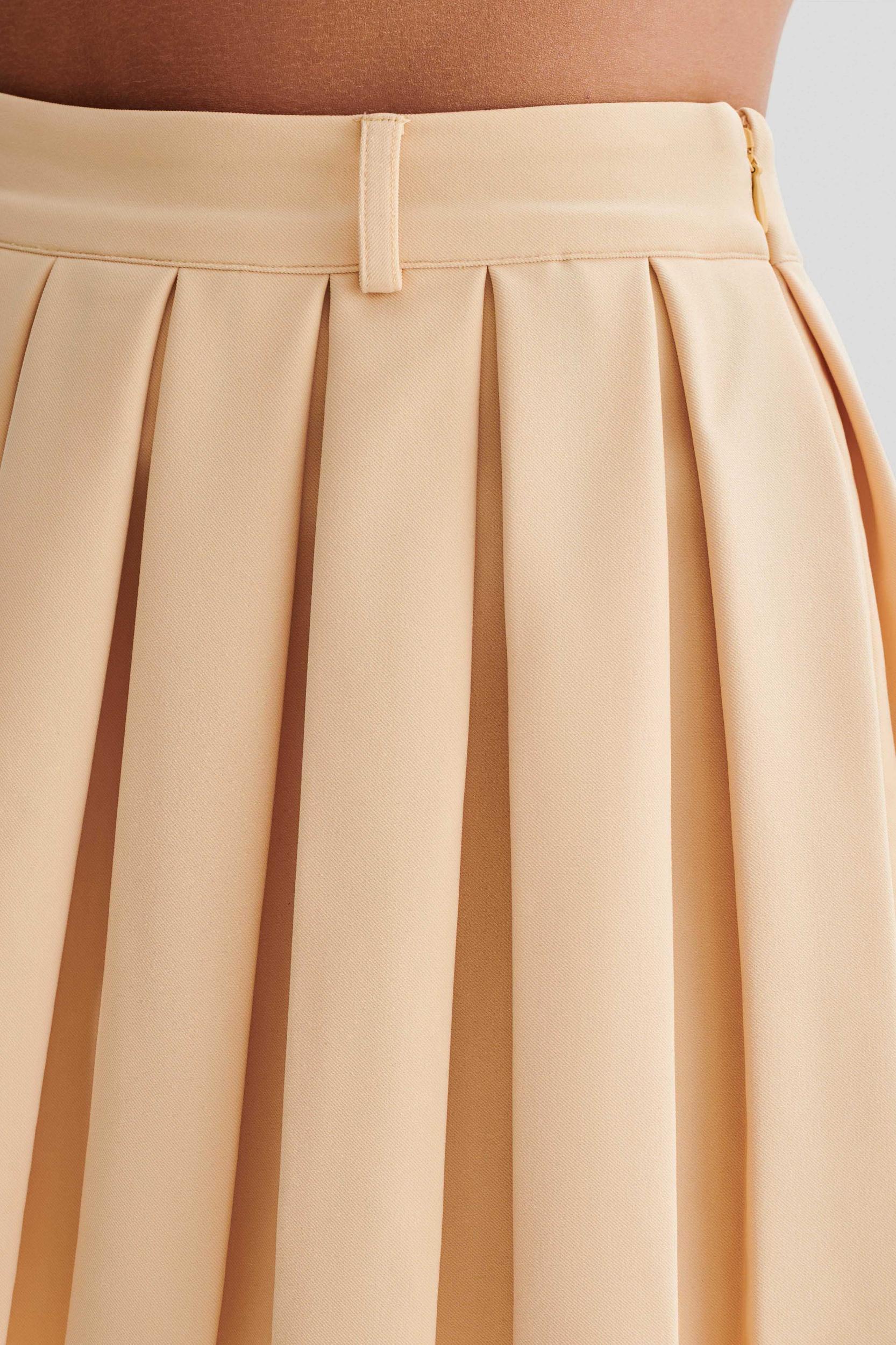 Mura Pleated Mini Skirt - Peach Product Image