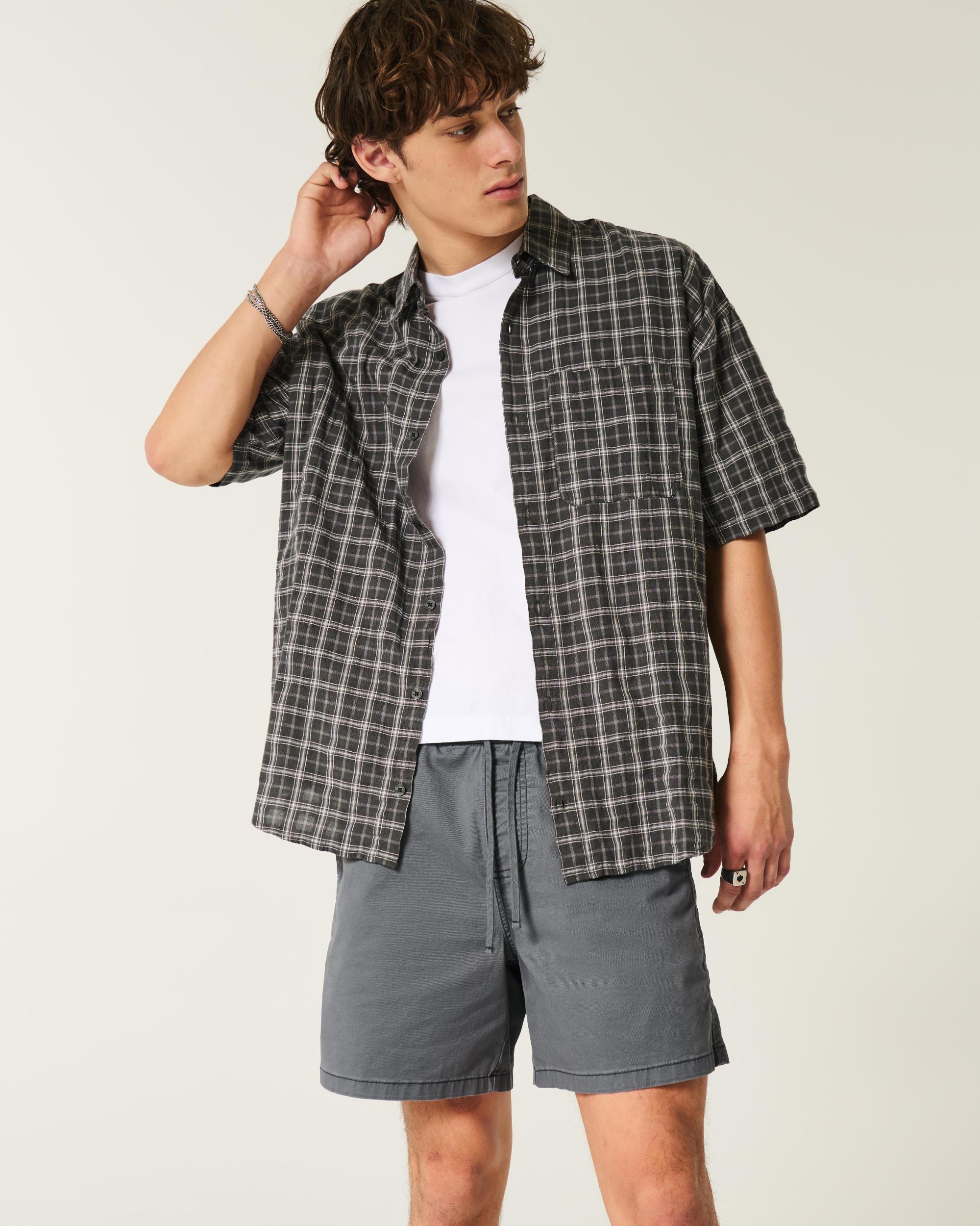 Mid-Thigh Twill Pull-On Shorts Product Image