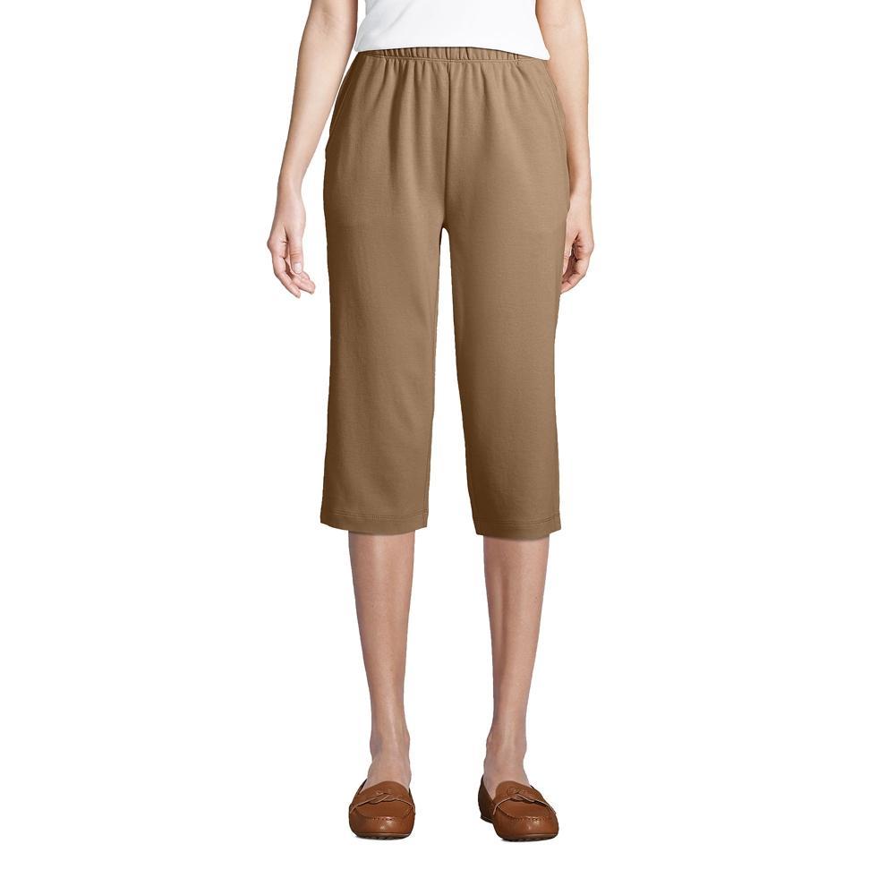 Women's Lands' End Sport High Waist Pull-On Capri Pants, Size: XL Tall, Black Product Image