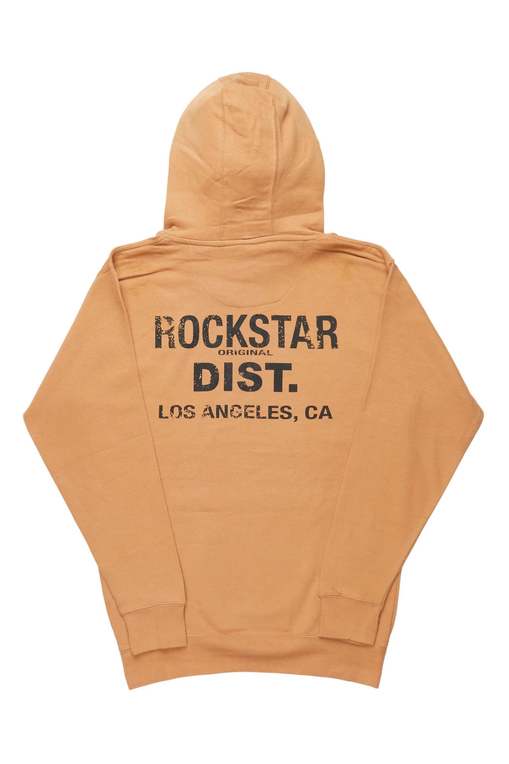 Lake Beige/Black Graphic Hoodie Male Product Image