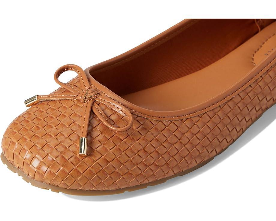Delicato Bow Soft Metallic-Leather Ballerinas Product Image